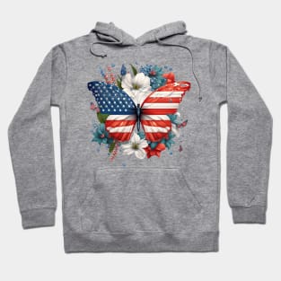 4th of July Floral Butterfly Lover Hoodie